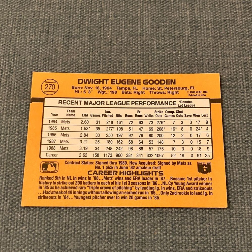 1989 Donruss New York Mets Baseball Card Trading Card - Picture 2 of 3